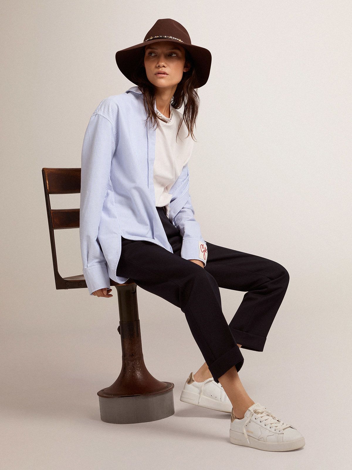 Golden Goose Turn-up Tailored Trousers In Black