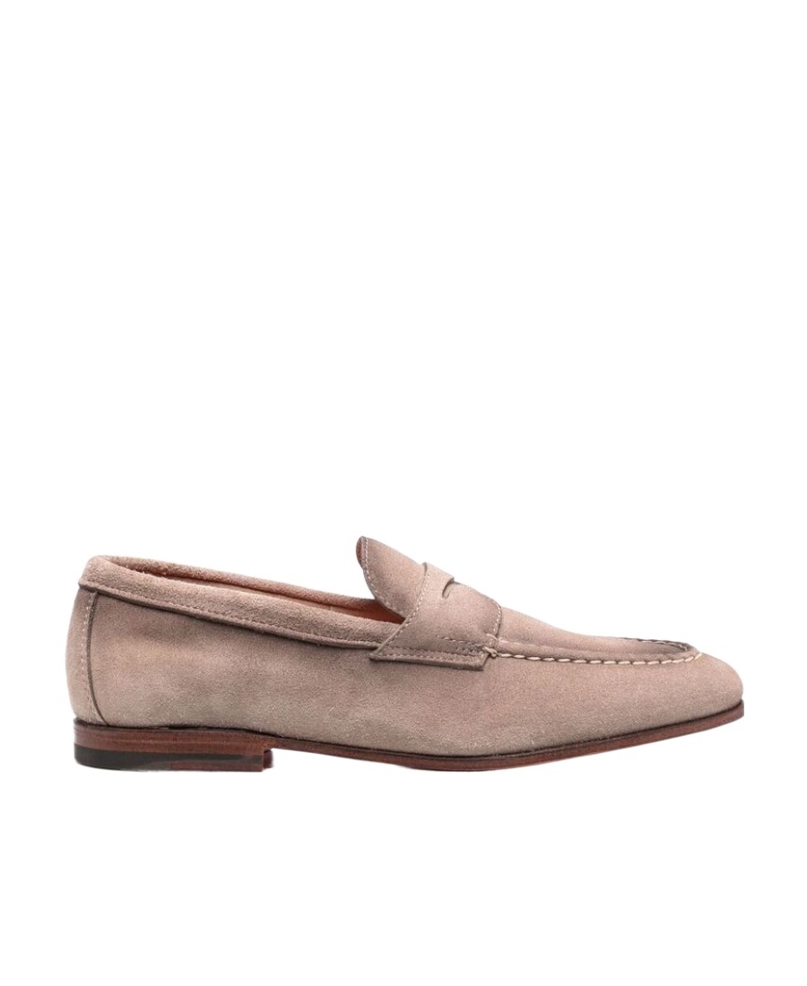 Santoni Leather Moccasin Shoes In Brown