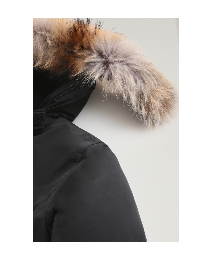 Woolrich Luxury Artic Racoon Parka In Black