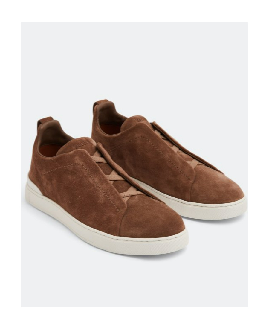 Zegna Ermenegildo  Triple Stitch Trainers In Brown