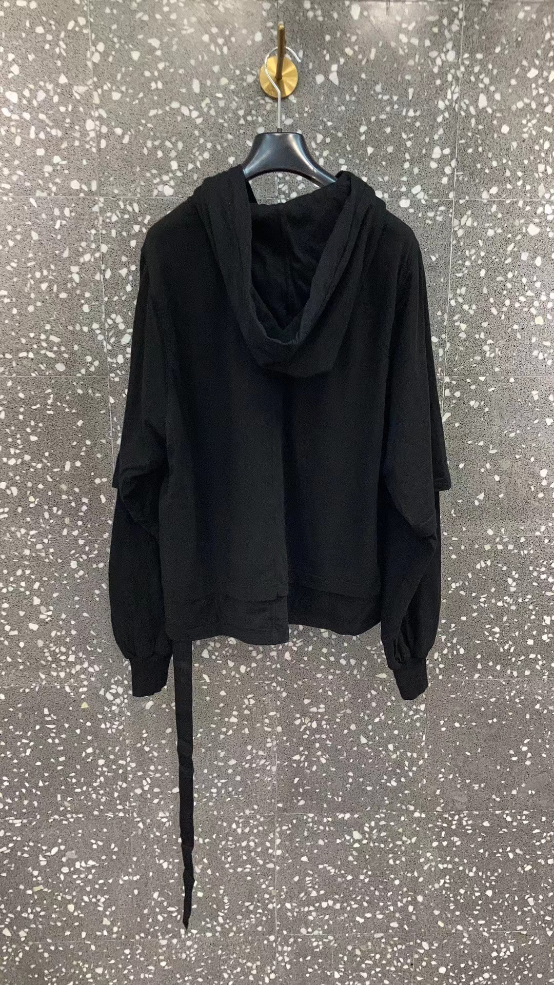 Rick Owens Drkshdw Layered Hooded Jacket In Black