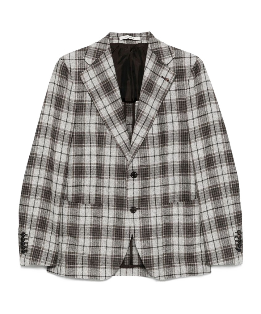 Tagliatore Checked Suit Coat In Gray