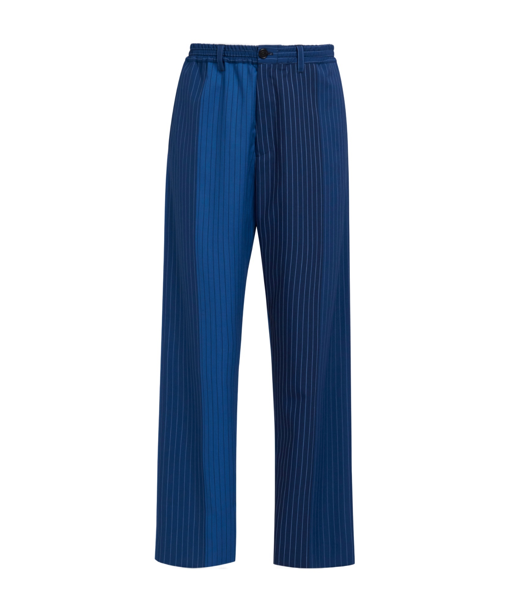 Marni Colour-block Pinstripe Pattern Trousers In Blue