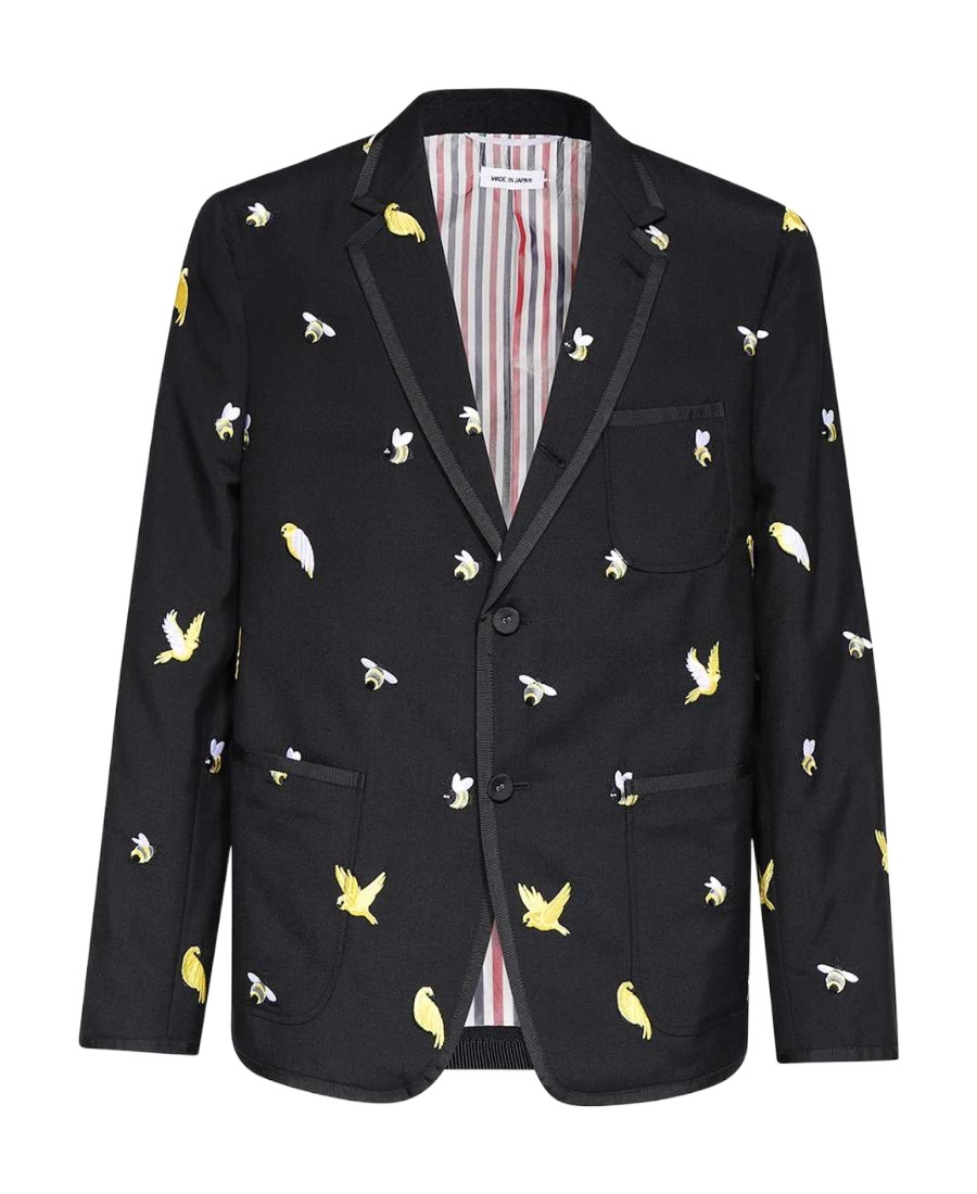 Thom Browne Long-sleeved Suit Coat In Black
