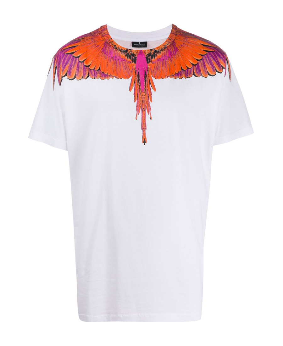 Marcelo Burlon County Of Milan Feather Printed T-shirt In White