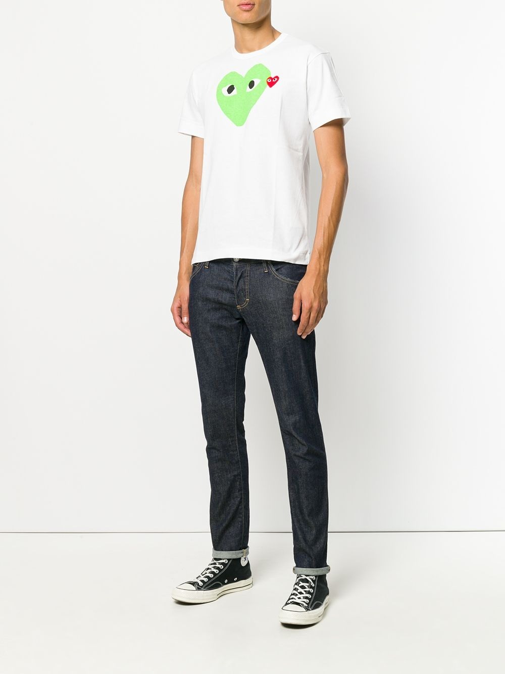 Comme Des Garçons Play Comme Des Garcons Play Heart Play T-shirt In White