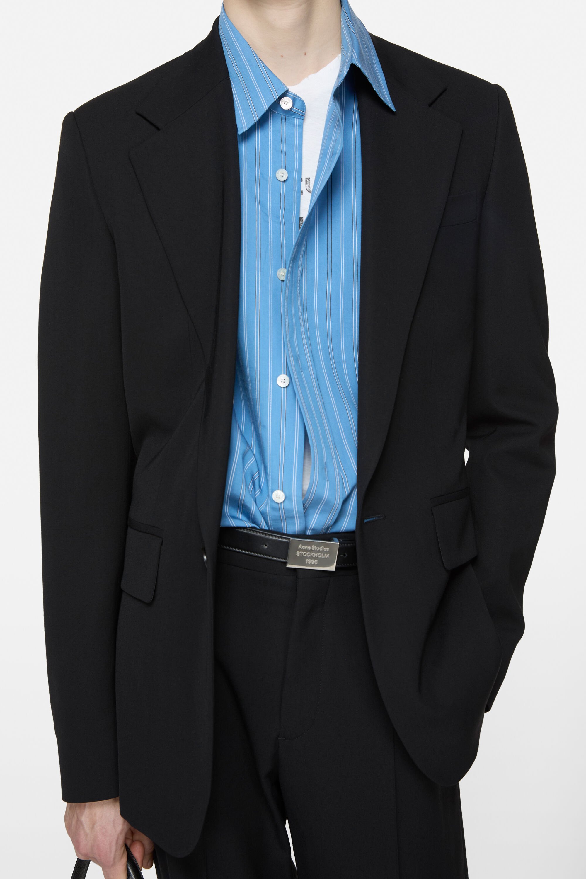 Acne Studios Button-detail Single-breasted Blazer In Black