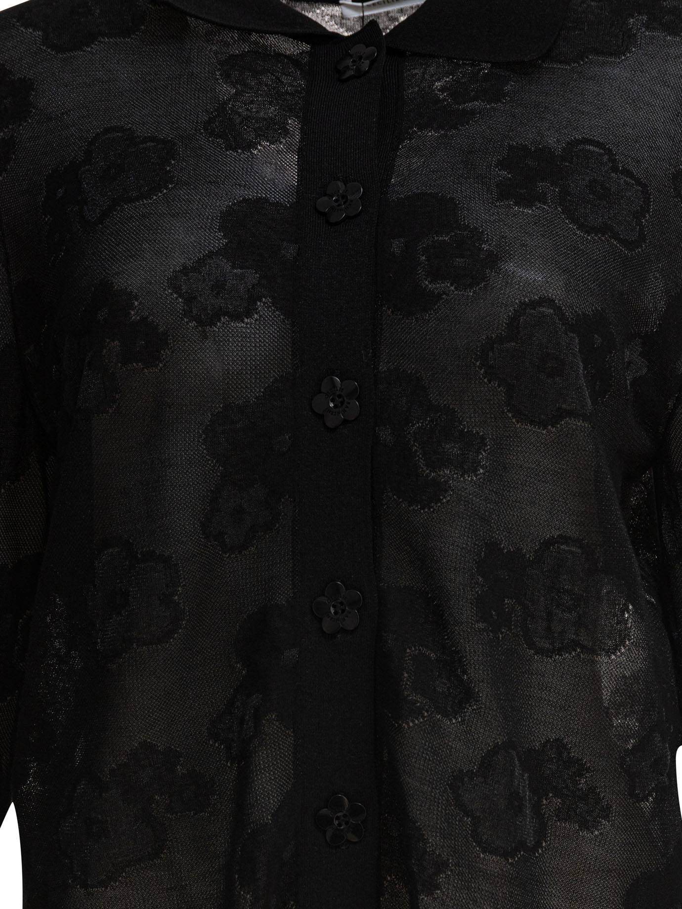 Cecilie Bahnsen Sheer Floral Collared Neck Long Sleeves