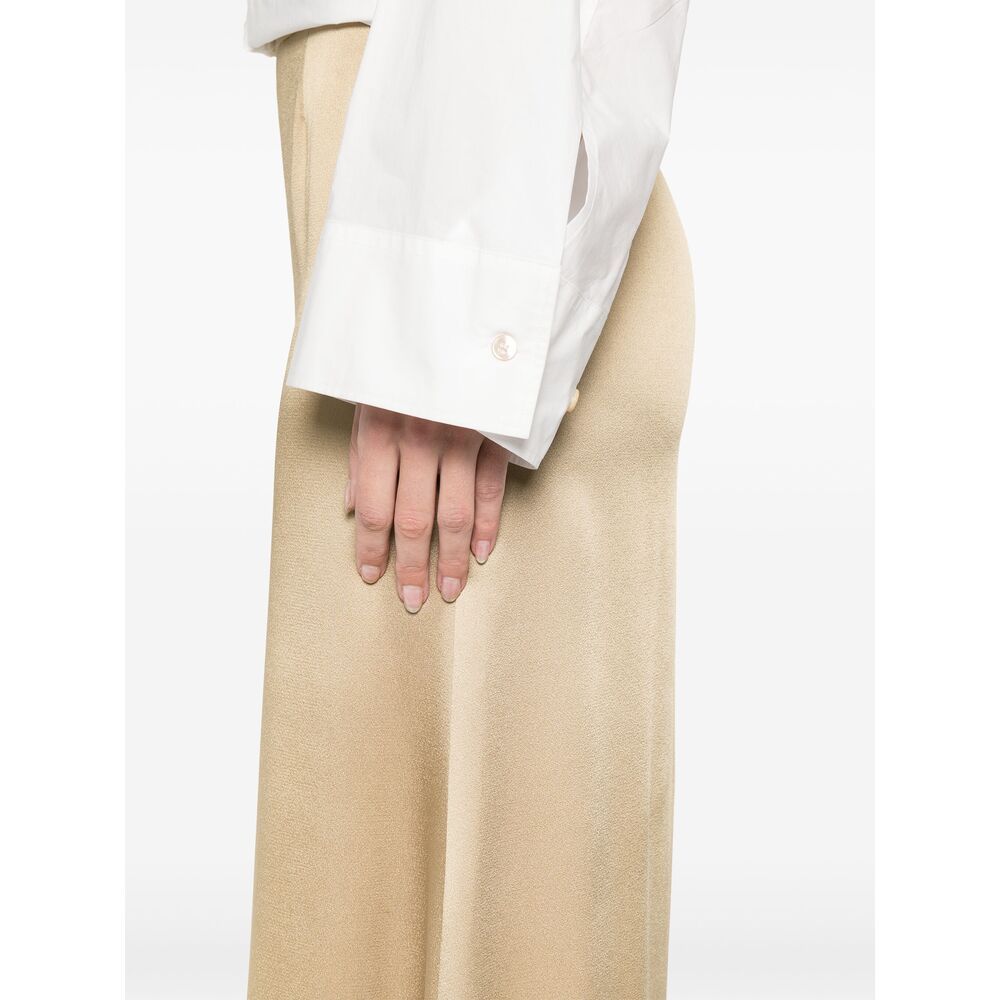 Forte Forte Satin Midi Skirt In Nude