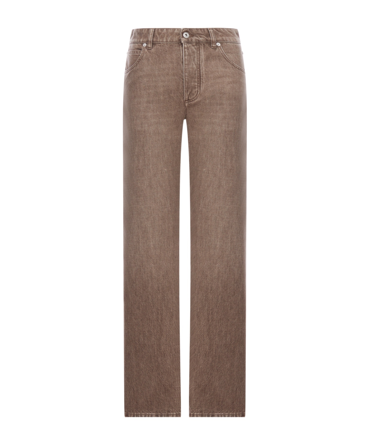 Bottega Veneta Women Cotton Denim Trousers In Brown