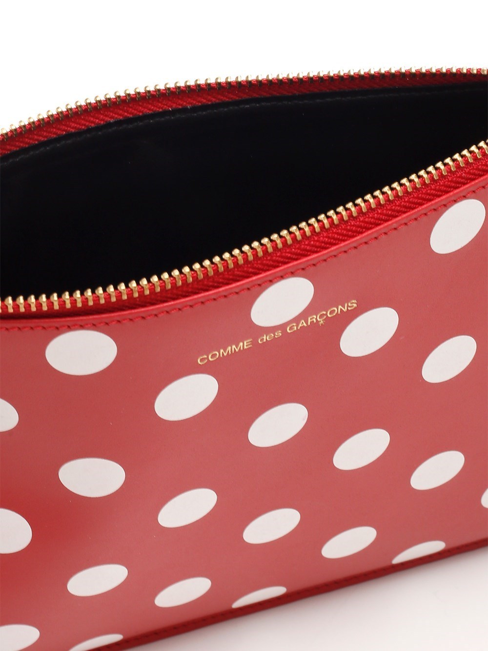 Comme Des Garçons Wave Spot Pattern Handbag In Red