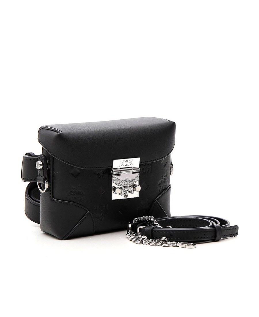 Mcm Logo Waist Bag In Black