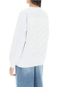 Off-white Diag Printed Crewneck Sweatshirt In White
