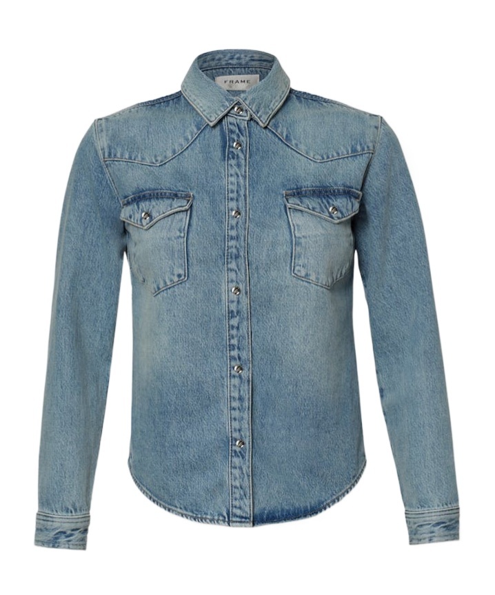Frame Fitted Heritage Shirt Esme Cotton In Blue