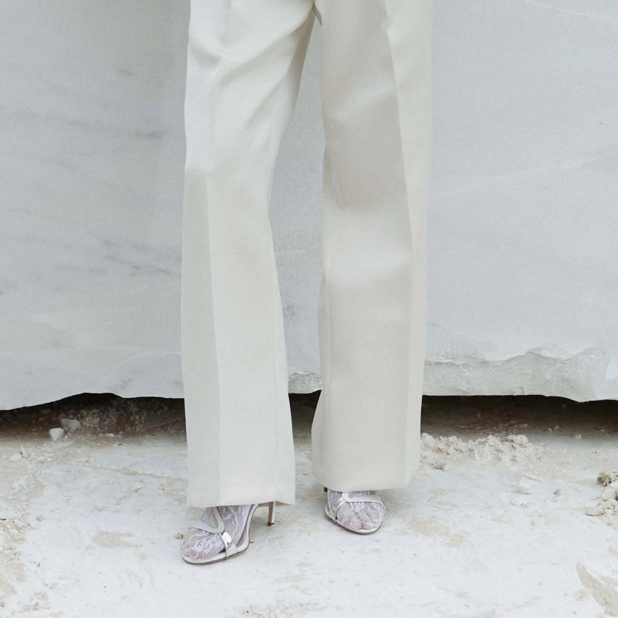 Scarosso Paula Almond-toe Strappy Sandals In White