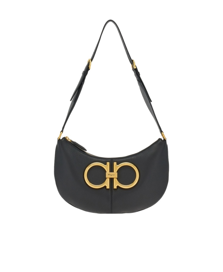 FERRAGAMO GANCINI-PLAQUE SHOULDER BAG