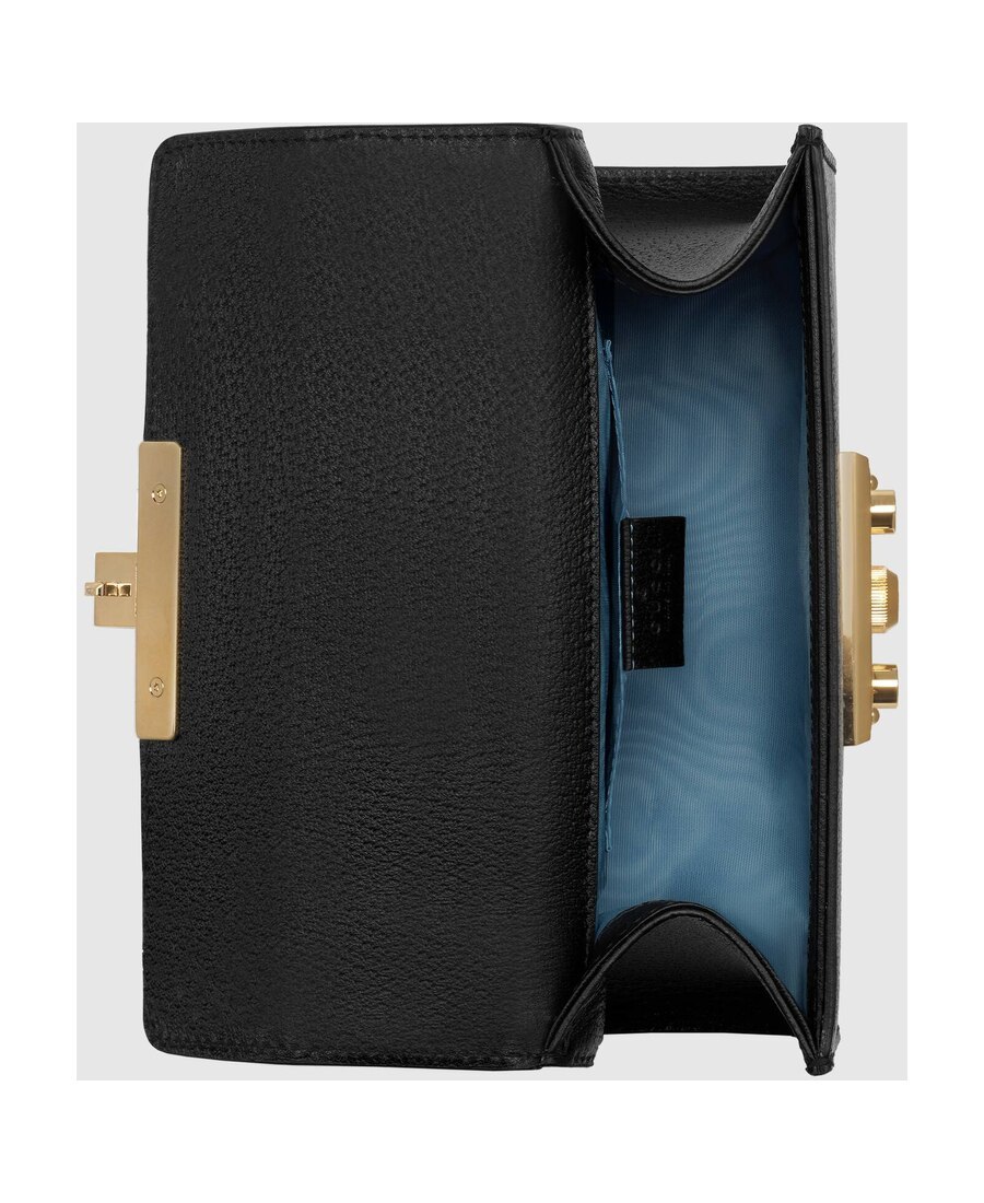 Gucci Padlock Bee Star Small Shoulder Bag In Black