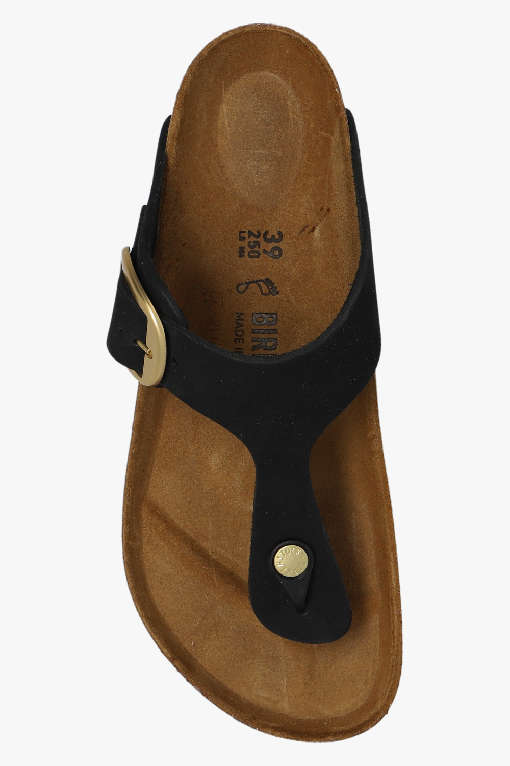 Birkenstock Gizeh Big Buckle Oiled Leather Sandal In Black
