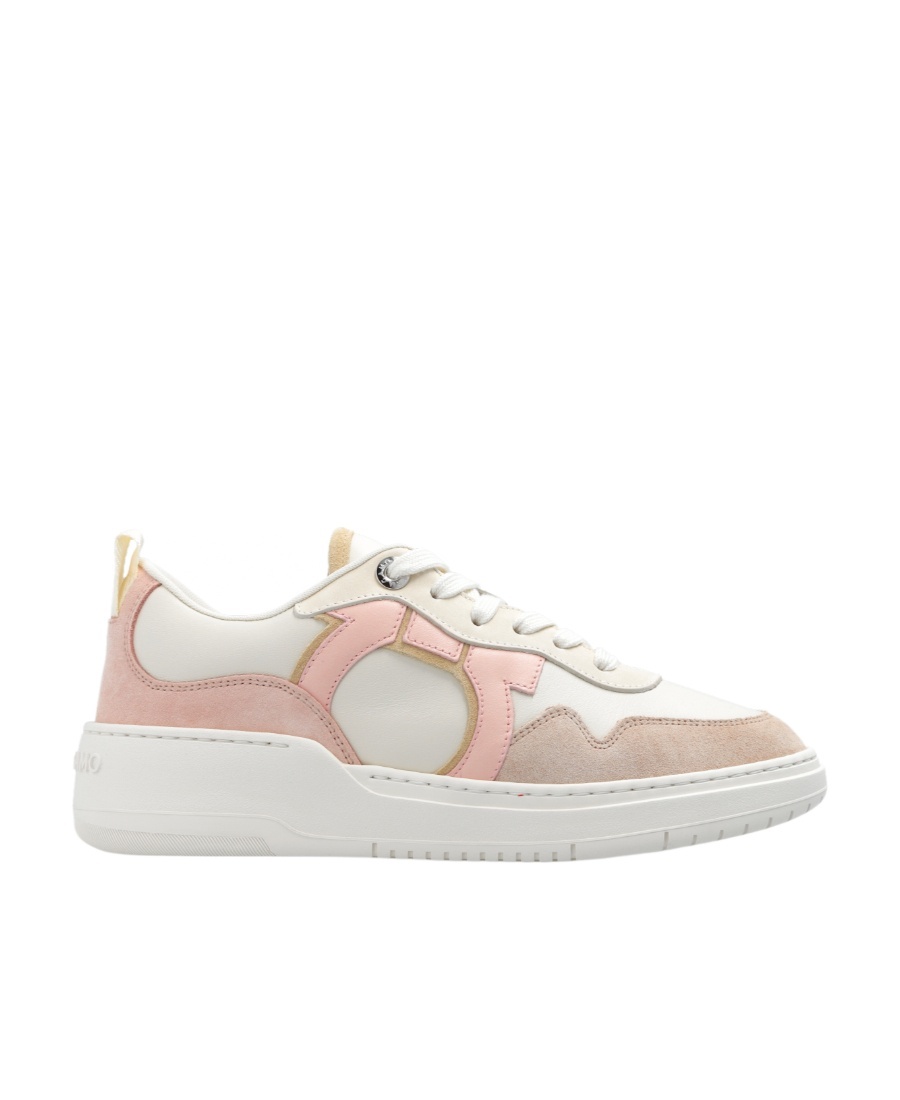 Ferragamo Round-headed Low-top Casual Shoes In White