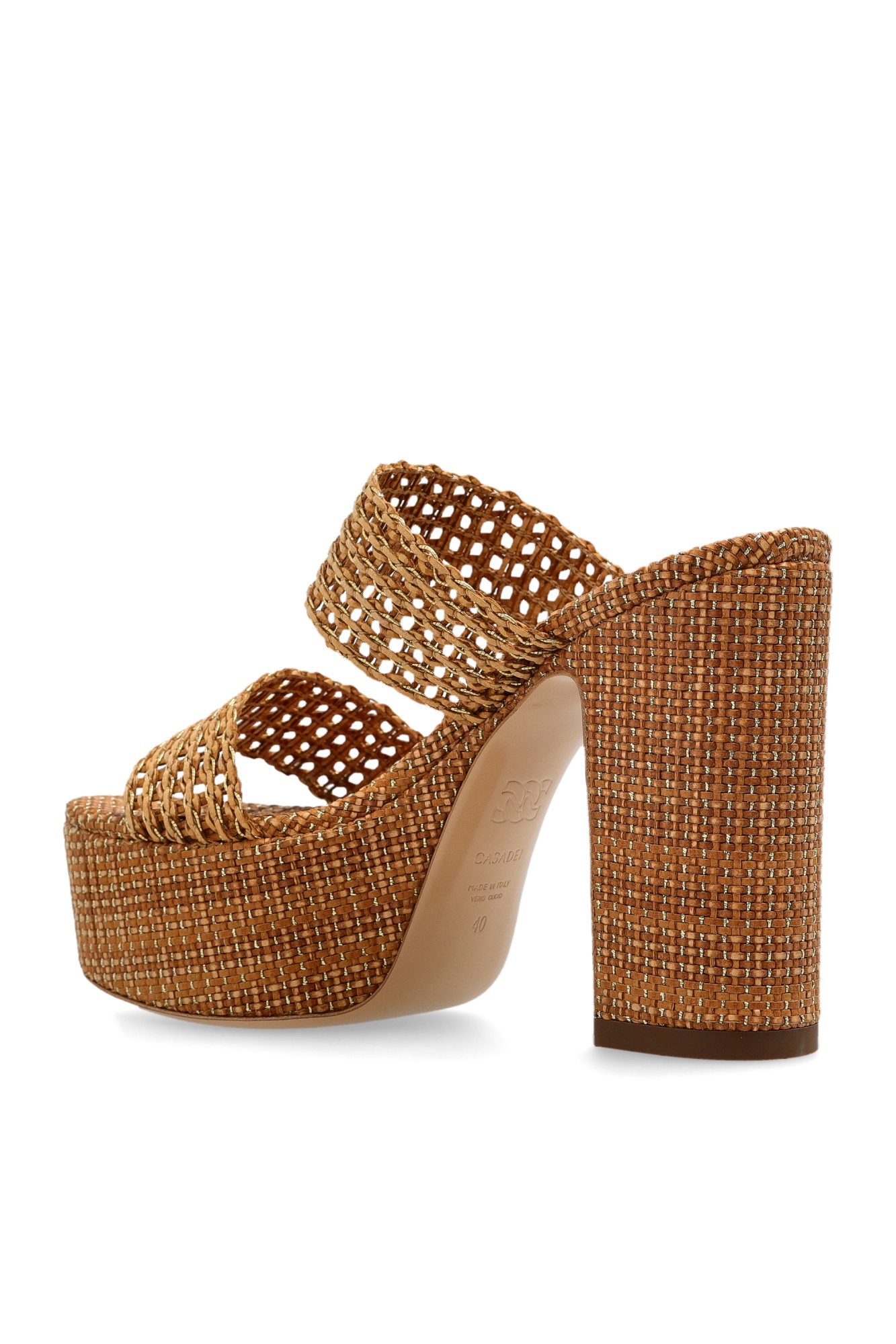Casadei Goldeneye Isa Platform Sandals In Brown