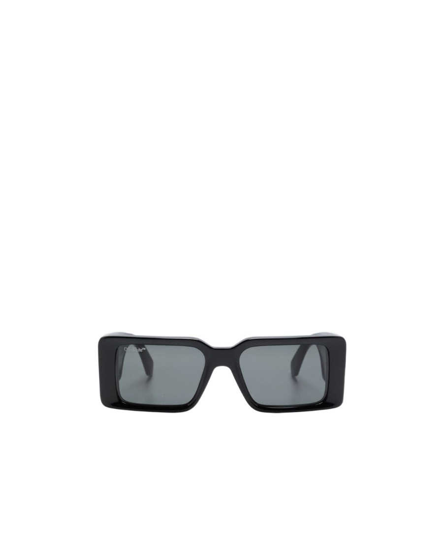 Off-white Logo-engraved Rectangle-frame Sunglasses In Gray