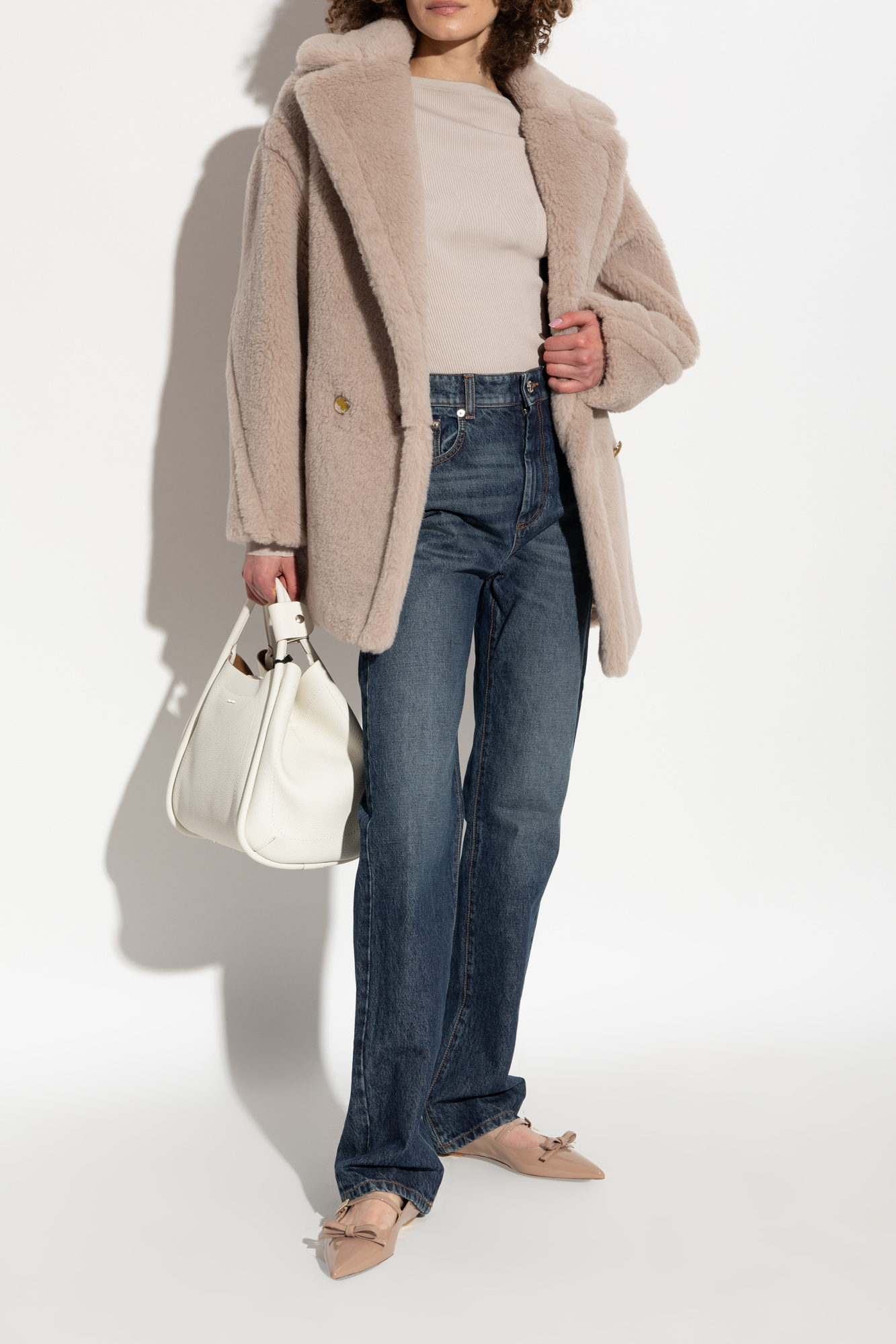 Stuart Weitzman Pointed Ballet Shoes In Brown