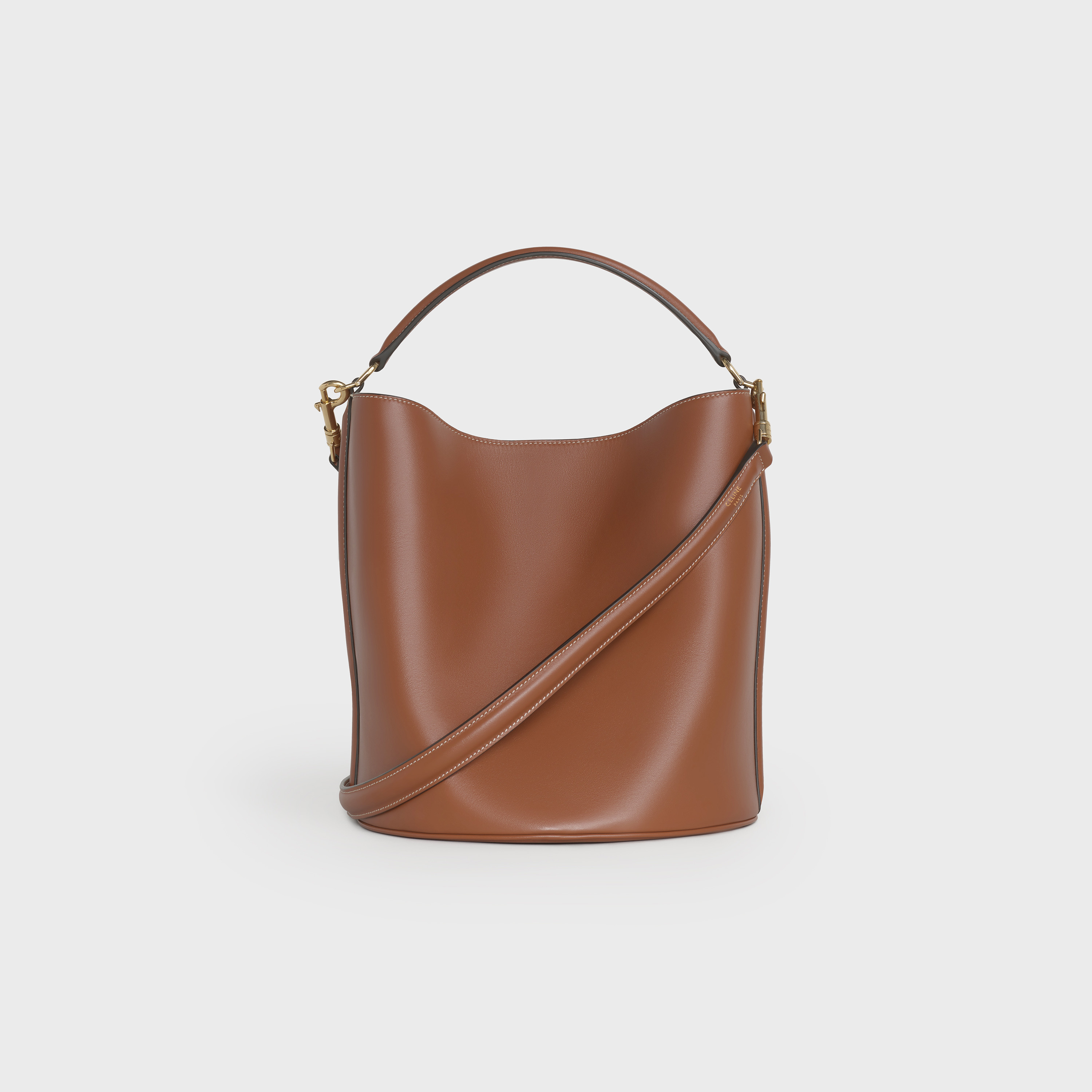 Celine Bucket 16 Smooth Cow Leather Bucket Bag In Brown