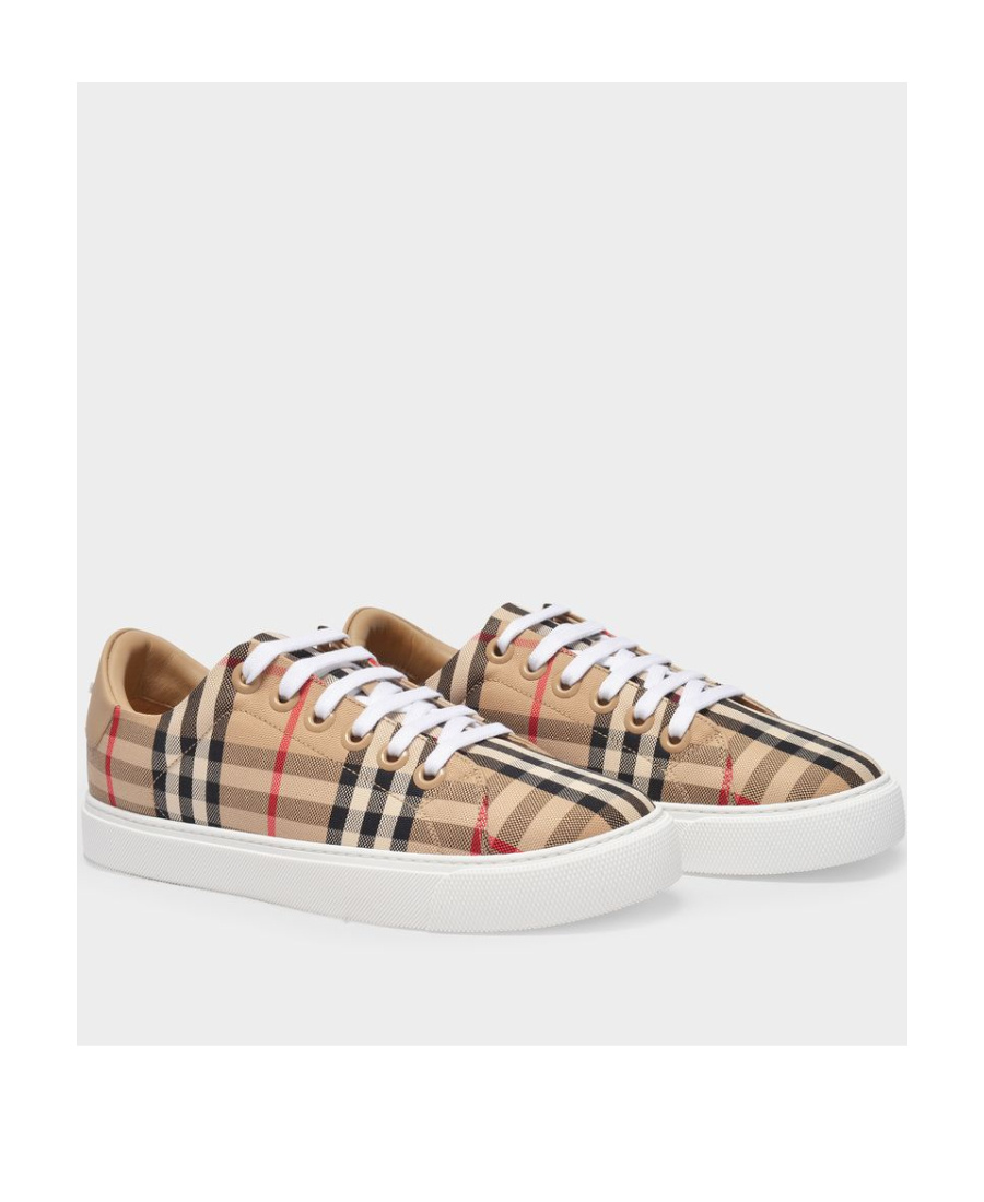 Burberry Vintage Check Lace-up Sneakers In White