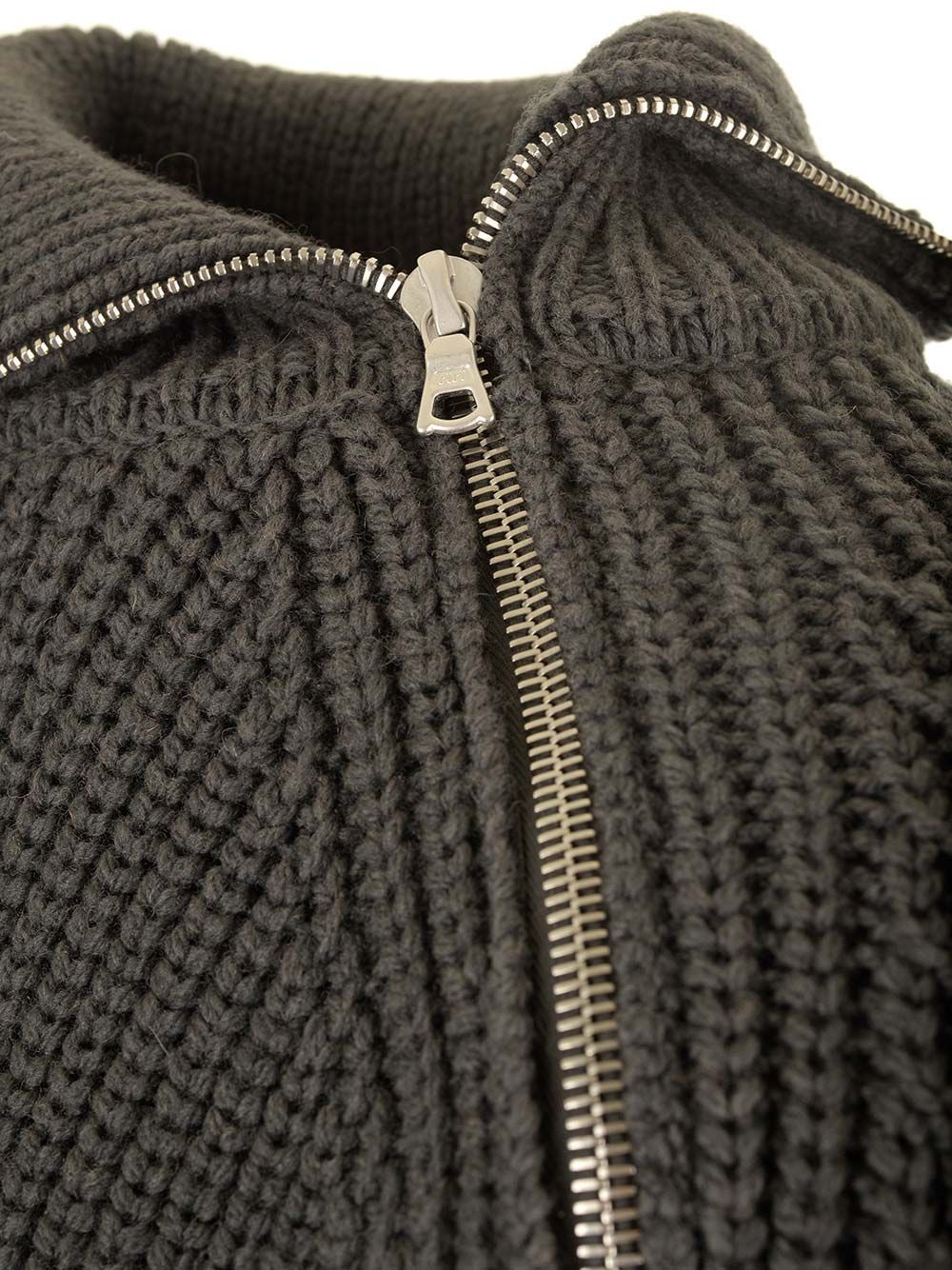 Dries Van Noten Zipped Wool Jumper In Black