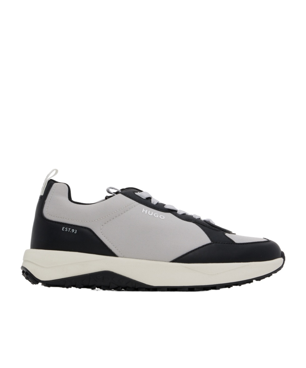 Hugo Boss Gray Mixed-material Sneakers In Gray