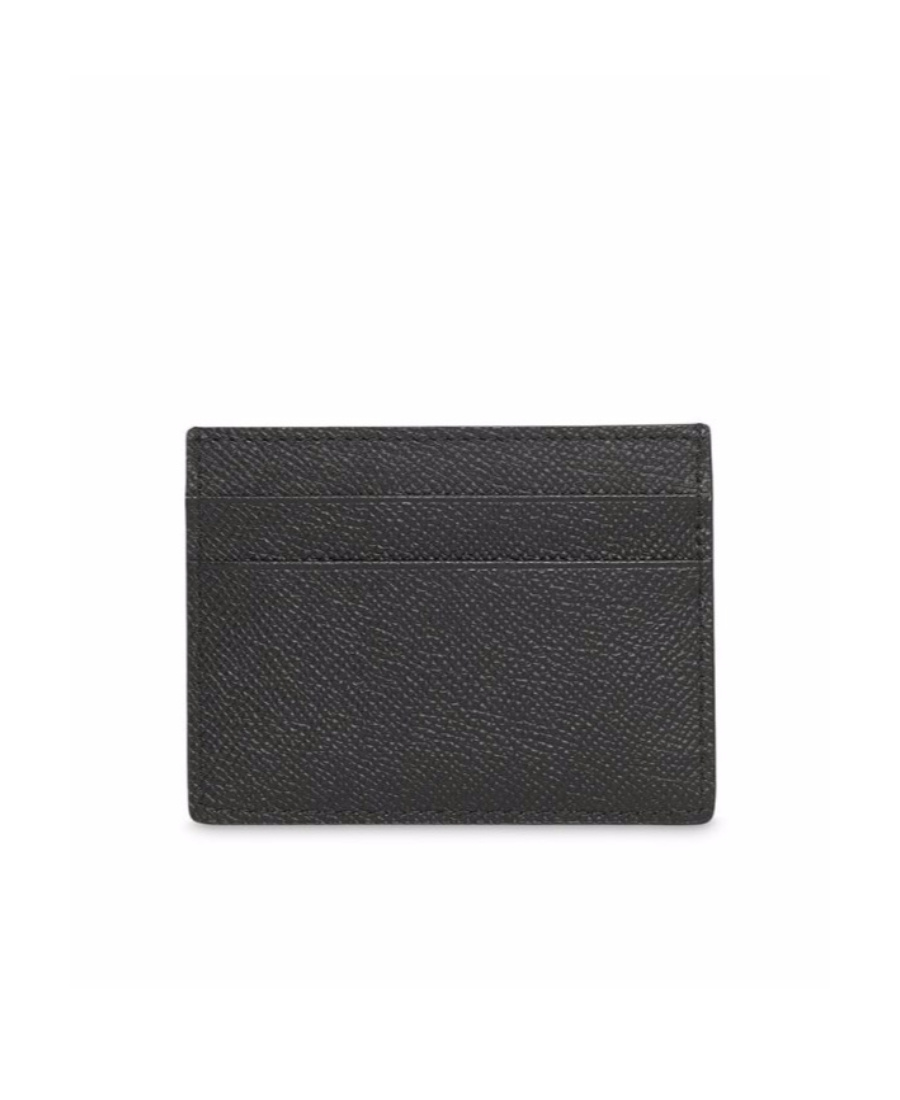 Burberry Grainy Leather Card Case In Black