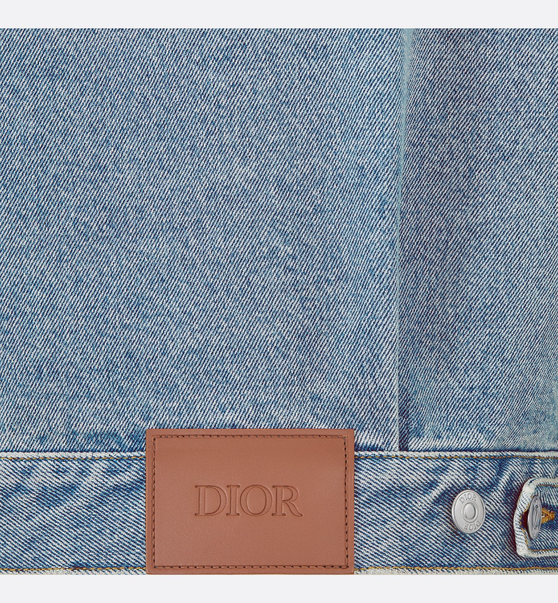 Dior Button Long-sleeved Denim Jacket In Gray