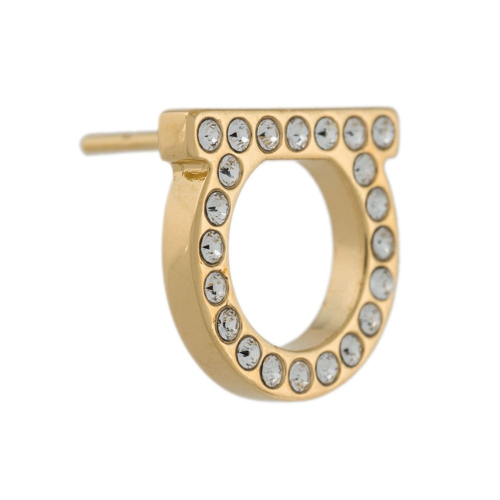 Ferragamo Salvatore  Gancini Crystals Earrings - L Accessories In Yellow