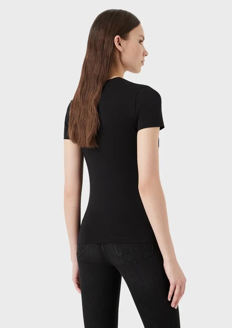 Shop Emporio Armani Logo-print T-shirt In Black