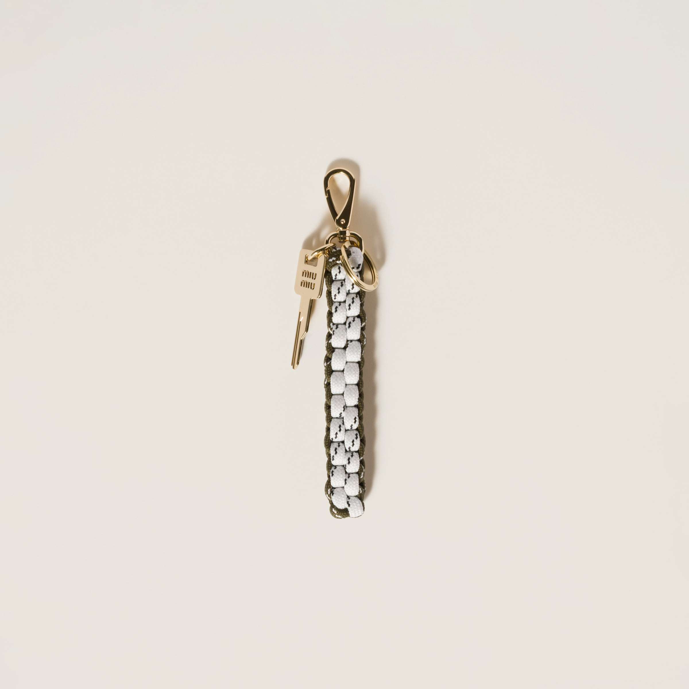 Miu Miu Braided Keychain Holder In Multicolor