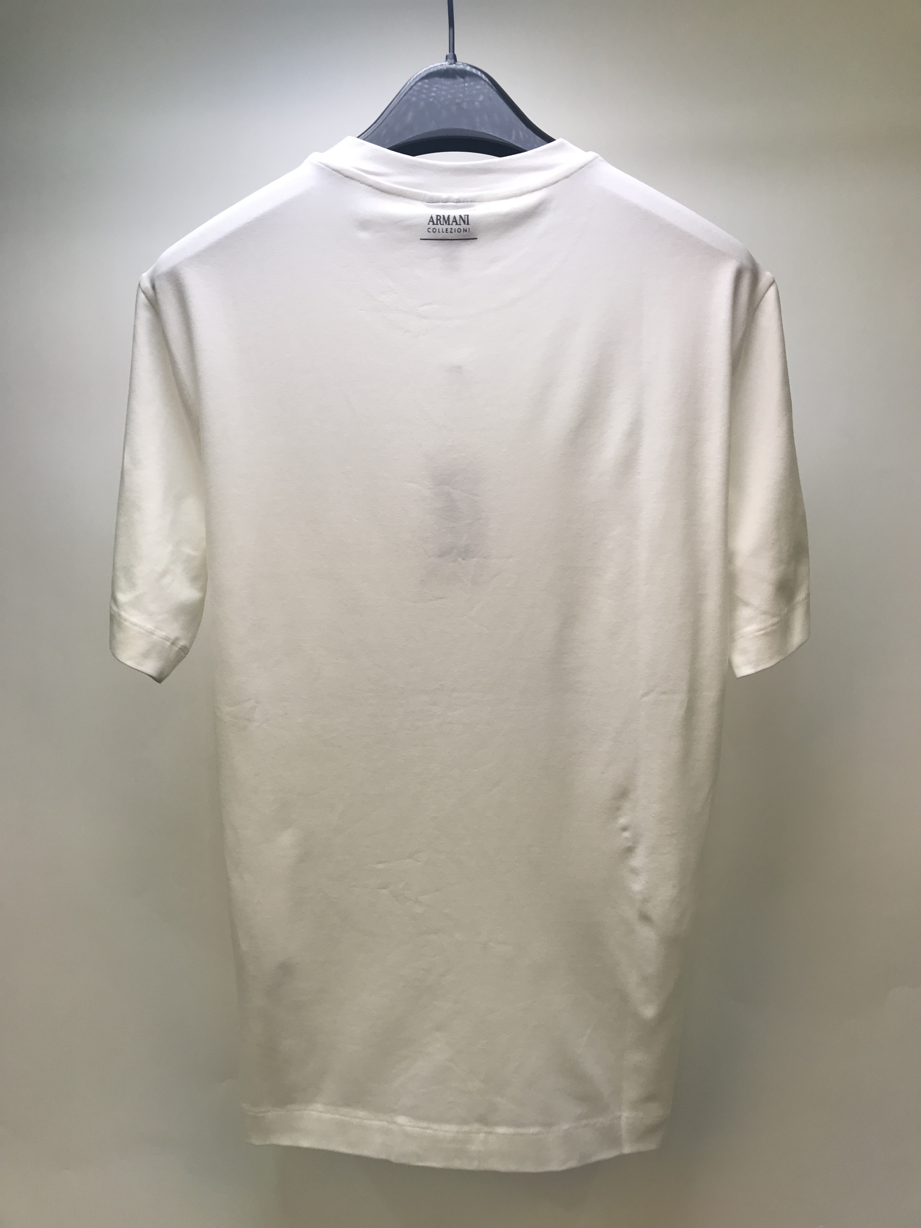 ARMANI COLLEZIONI LOGO PRINTED ROUND-COLLAR SHORT-SLEEVED T-SHIRT