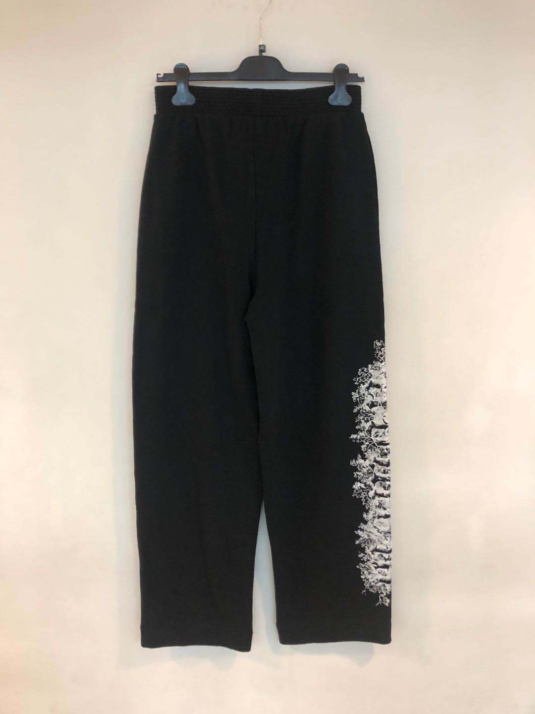 Off-white Side Printed Wide-legged Sports Pants In Black