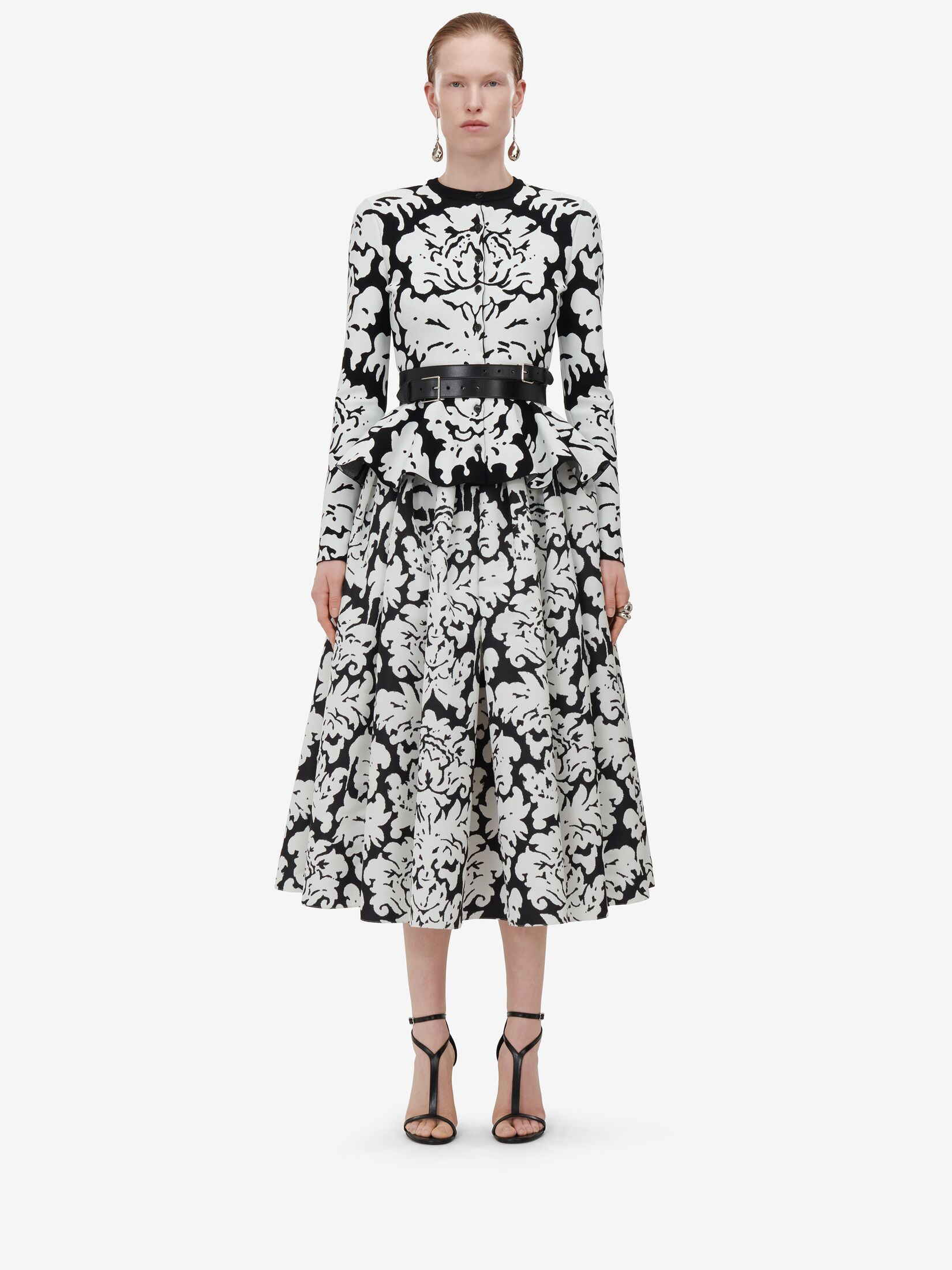 Alexander Mcqueen Pleated Flared Skirt In White