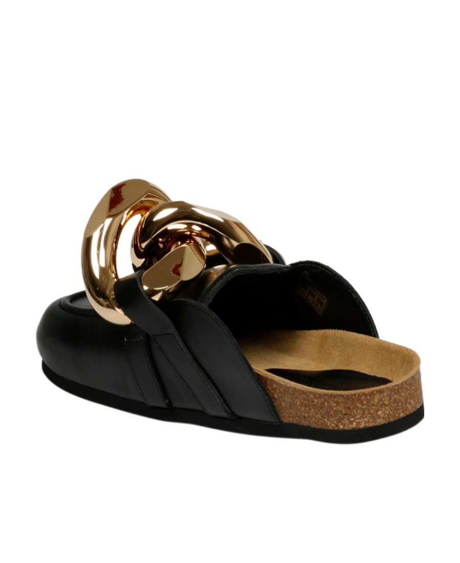 Jw Anderson Jw Flt Pmp Rtoe Mle Gld Chn Lthr In Black