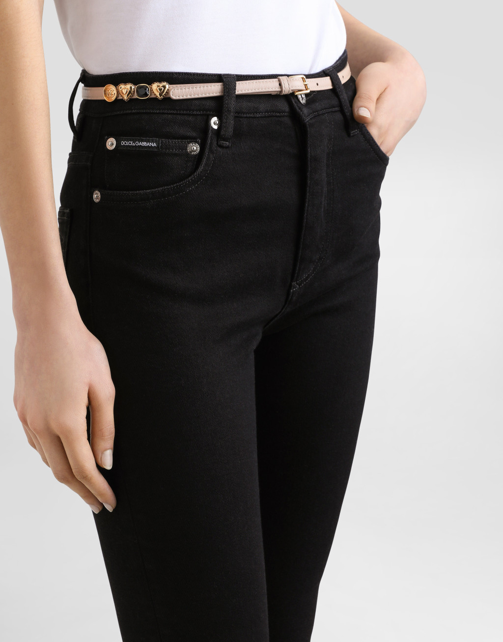 Dolce & Gabbana Fitted Pants With Back Pocket And Belt Loops In Black