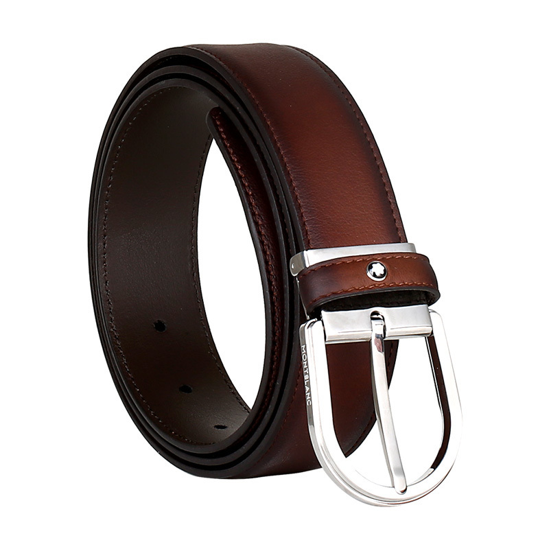Montblanc Logo Belt In Brown