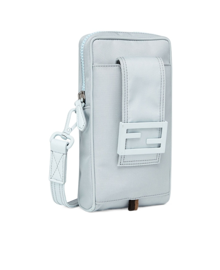 Fendi Light Blue Nylon Mobile Phone Holder