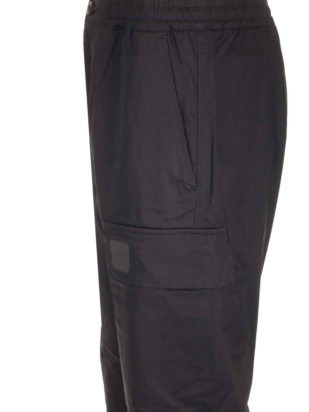 C.p. Company Stretch-cotton Cargo Trousers In Black