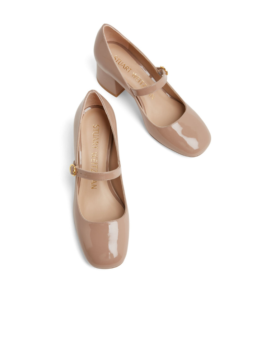 Stuart Weitzman Patent Leather Stuart Mj Pumps 60 In Nude