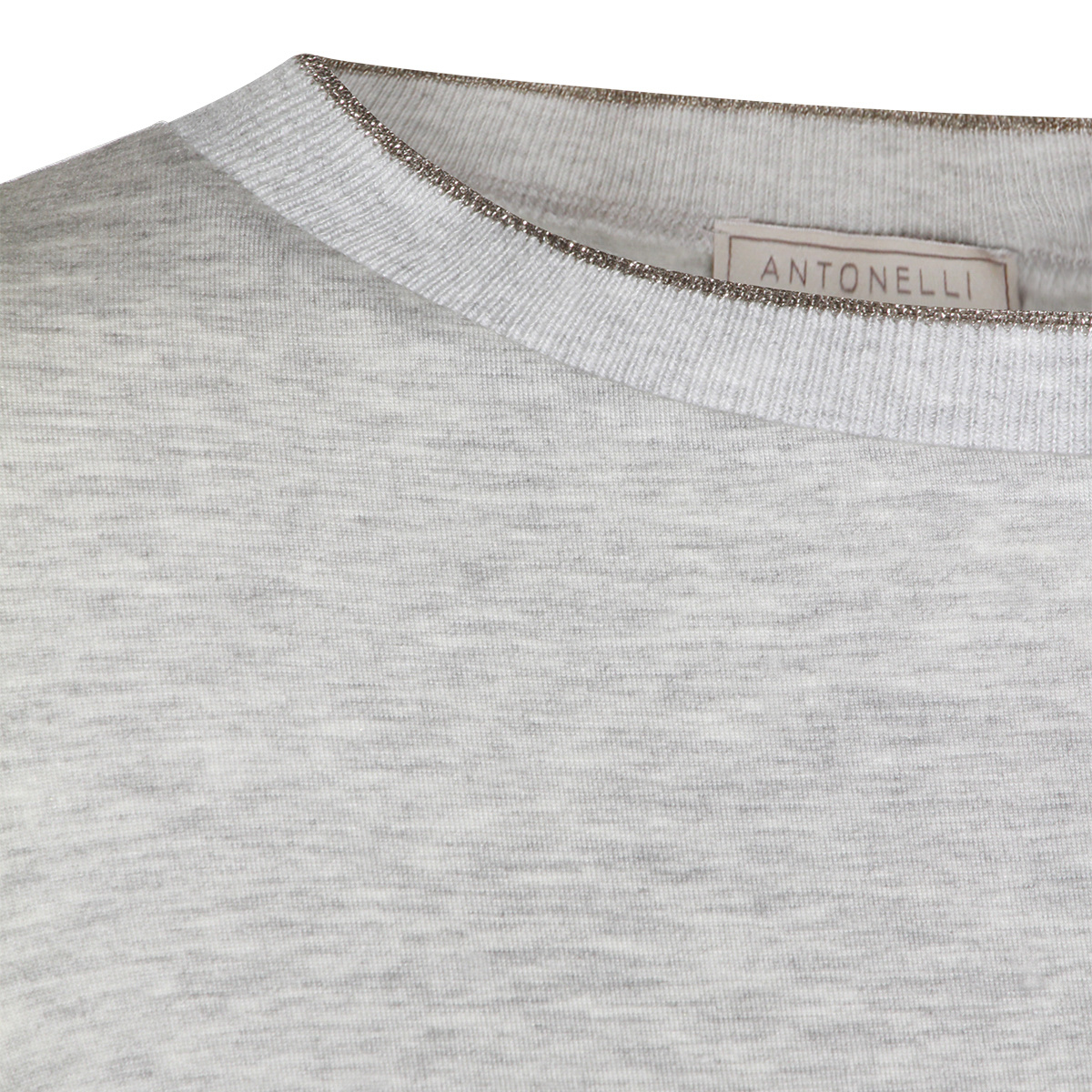 Antonelli Round Neck Long-sleeved T-shirt In Gray