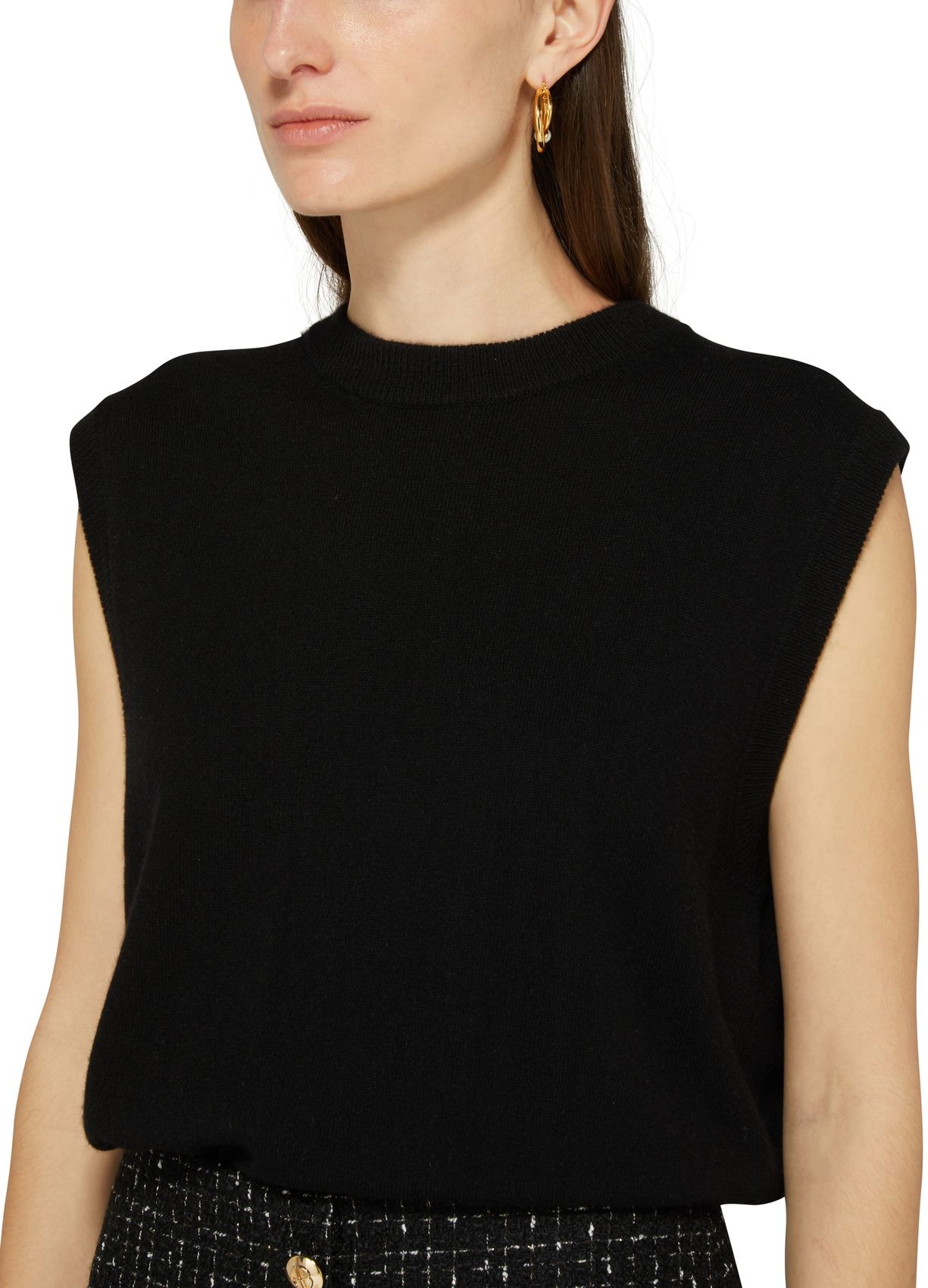 Shop Anine Bing Sleeveless Knitted Vest In Black