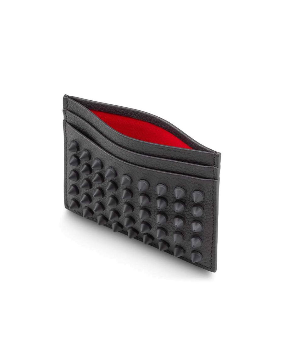 Christian Louboutin Kios Rivet Card Bag In Black