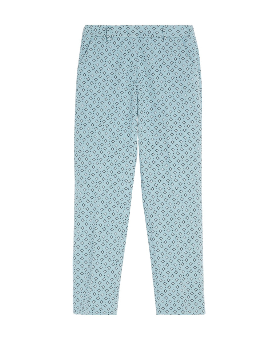 Weekend Max Mara Jacquard Quarter Pants In Blue