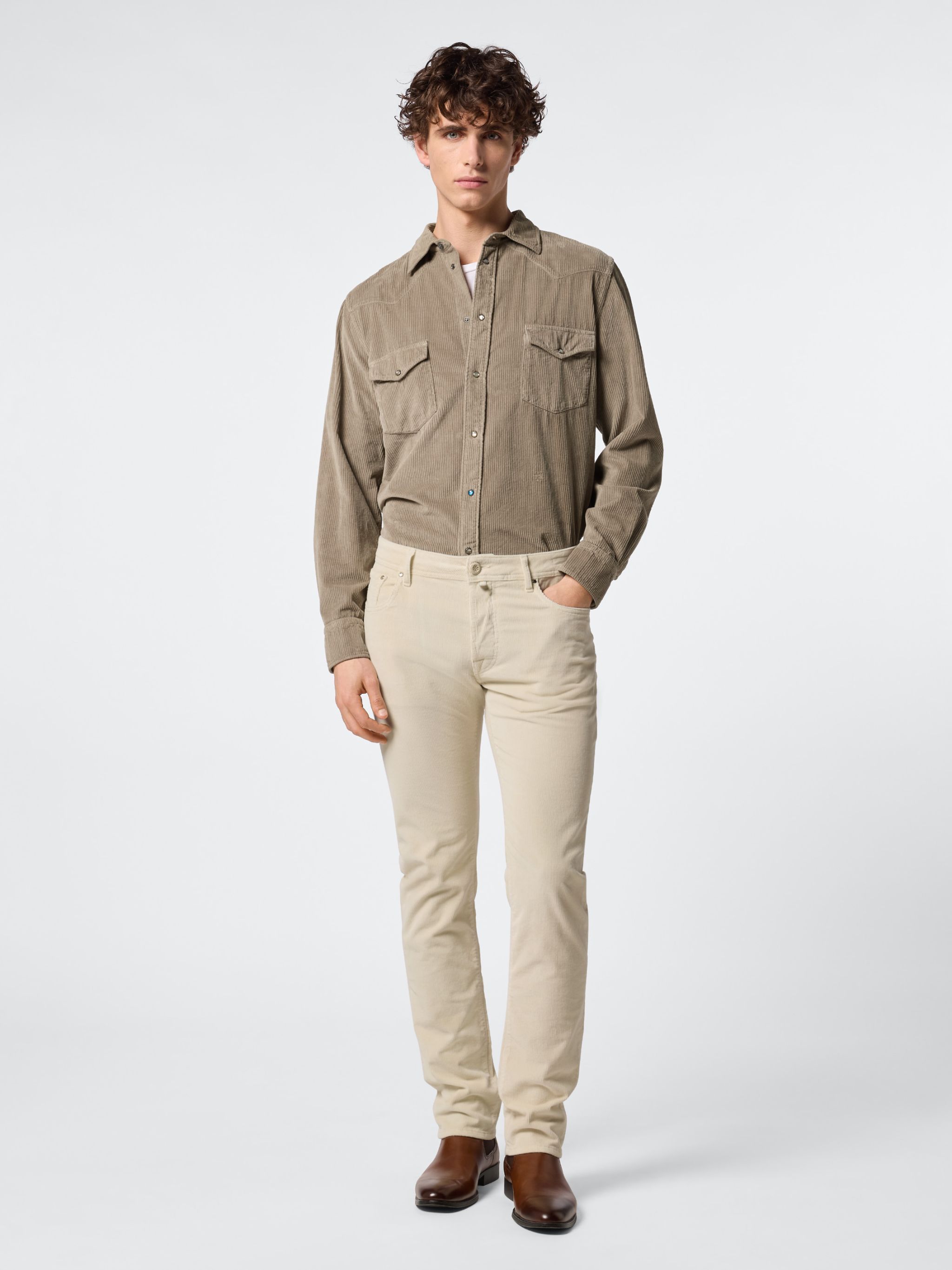 Jacob Cohen Bard Belt-loop Casual Pants In Nude