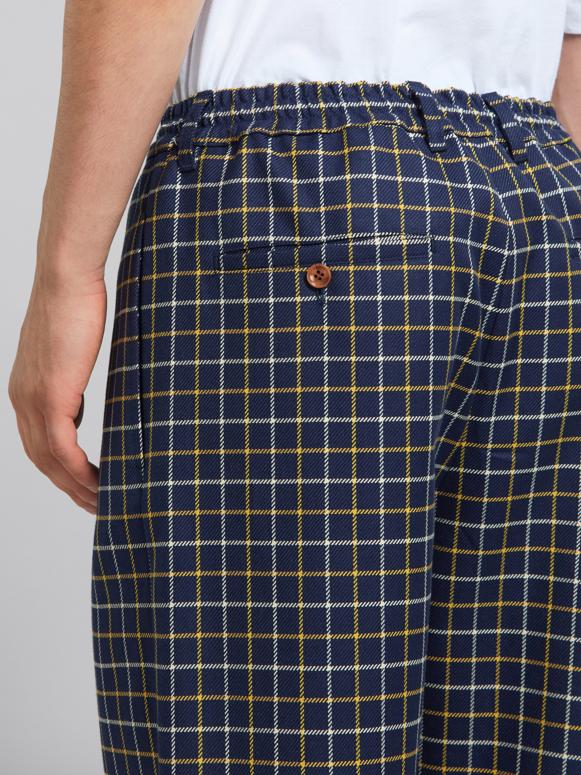 Marni Check-pattern Straight-leg Trousers In Black